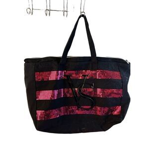 VS‎ Victoria Secret Black Sequins tote 24x16"